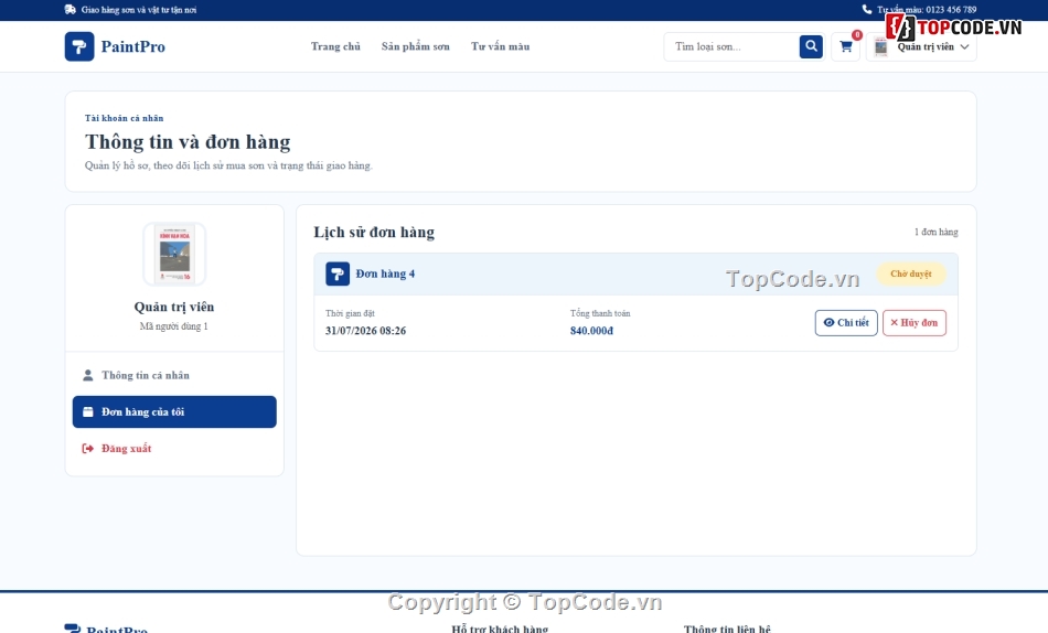 Paint,web bán sơn,website dự án